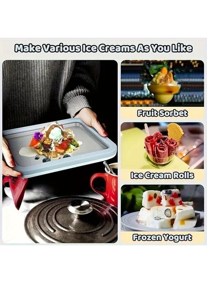White Manual Ice Cream Machine Stainless Steel Freezer Barrel No Electricity Needed Portable Home Kitchen - Image 1